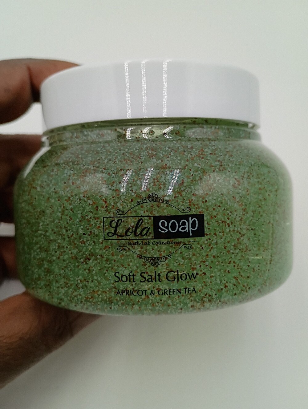 Lola Soap Soft Salt Glow. Apricot And Green Tea Body scrub. 7.05 oz